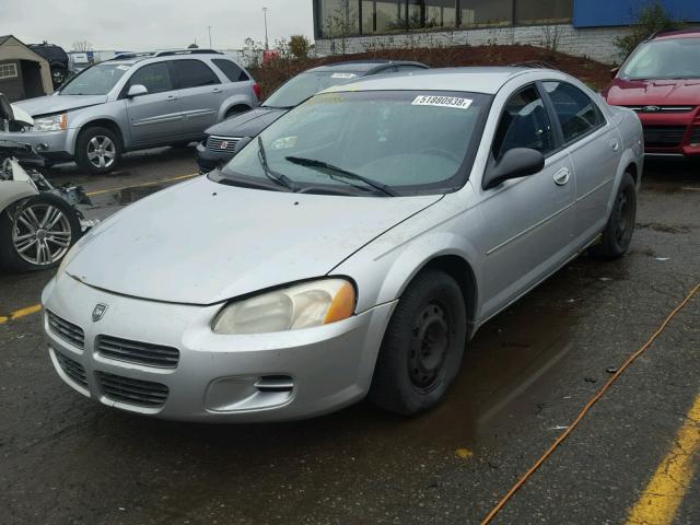 1B3EL36X22N115001 - 2002 DODGE STRATUS SE SILVER photo 2