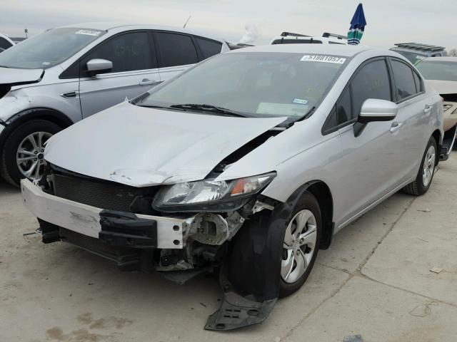 19XFB2F57EE040545 - 2014 HONDA CIVIC LX SILVER photo 2