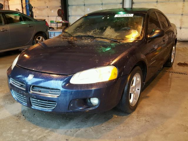 1B3AJ56U21N552971 - 2001 DODGE STRATUS ES BLUE photo 2