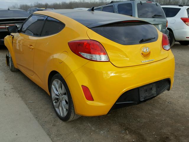 KMHTC6AD2DU105206 - 2013 HYUNDAI VELOSTER B YELLOW photo 3