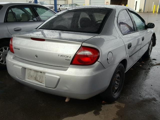 1B3ES26C43D180014 - 2003 DODGE NEON SE SILVER photo 4