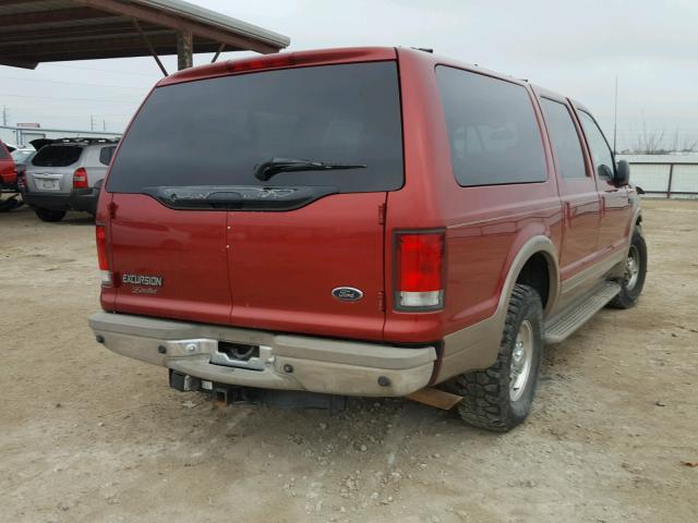 1FMNU42S0YED46026 - 2000 FORD EXCURSION RED photo 4