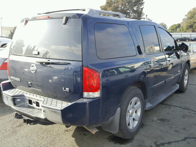 5N1AA08A76N715556 - 2006 NISSAN ARMADA SE BLUE photo 4