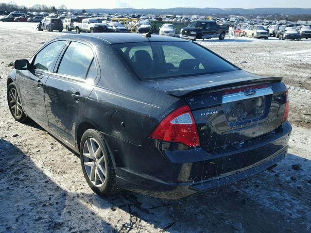 3FAHP0JA7AR235668 - 2010 FORD FUSION SEL BLACK photo 3