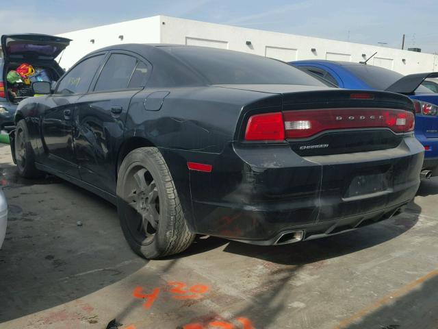 2C3CDXBG8EH131253 - 2014 DODGE CHARGER SE BLACK photo 3