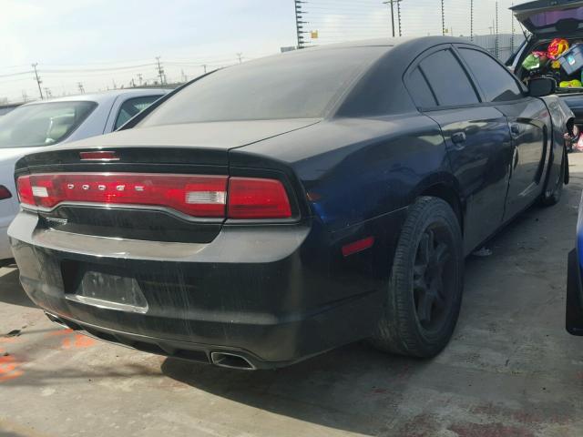 2C3CDXBG8EH131253 - 2014 DODGE CHARGER SE BLACK photo 4