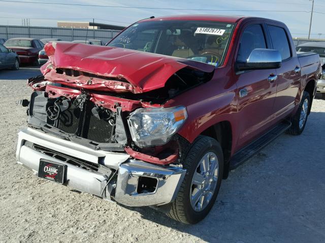 5TFGY5F18EX156046 - 2014 TOYOTA TUNDRA CRE RED photo 2