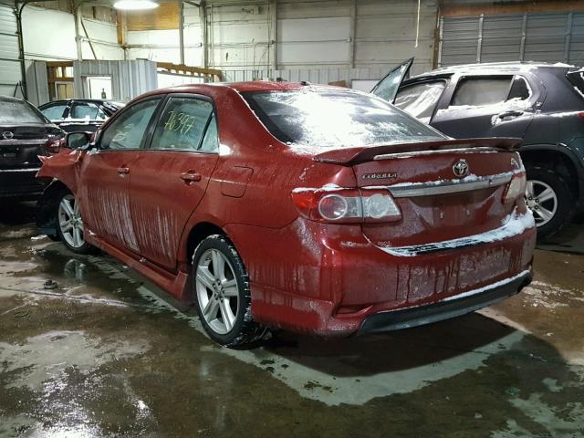 2T1BU4EE4DC987609 - 2013 TOYOTA COROLLA BA RED photo 3