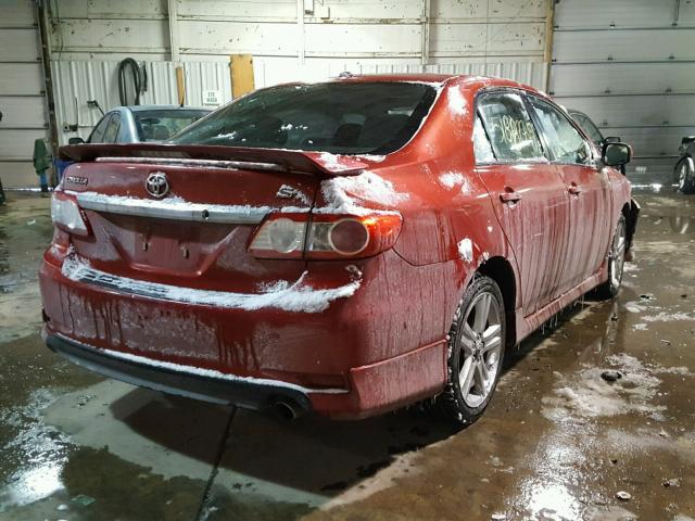 2T1BU4EE4DC987609 - 2013 TOYOTA COROLLA BA RED photo 4