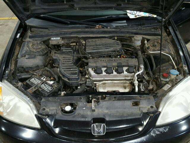 1HGEM22511L091828 - 2001 HONDA CIVIC LX BLACK photo 7