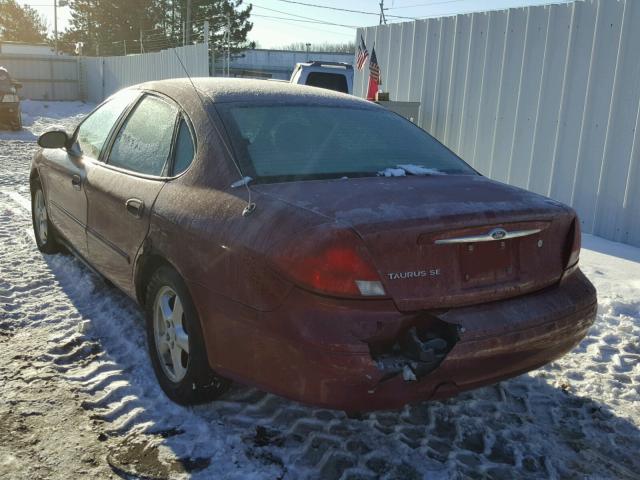 1FAFP53U93G118700 - 2003 FORD TAURUS SE RED photo 3