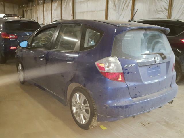 JHMGE88489S051364 - 2009 HONDA FIT SPORT BLUE photo 3