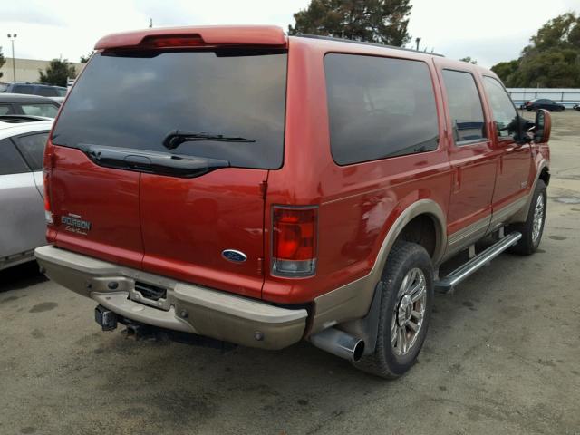 1FMSU45P55ED43726 - 2005 FORD EXCURSION RED photo 4