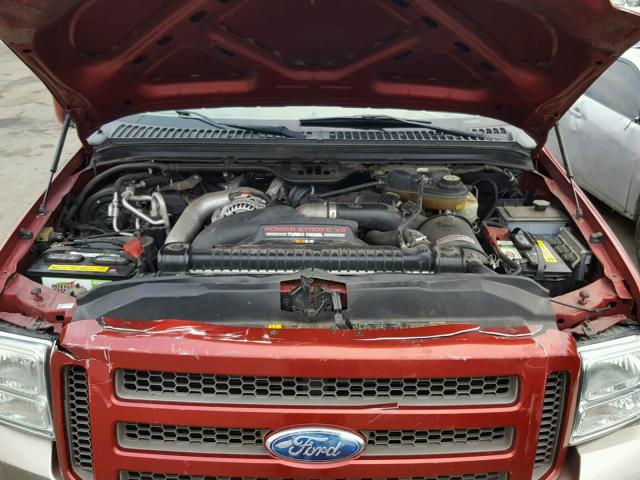 1FMSU45P55ED43726 - 2005 FORD EXCURSION RED photo 7