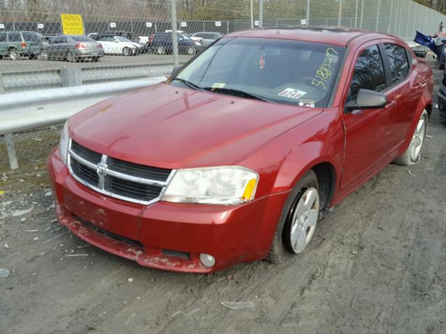 1B3LC56R48N131407 - 2008 DODGE AVENGER SX RED photo 2