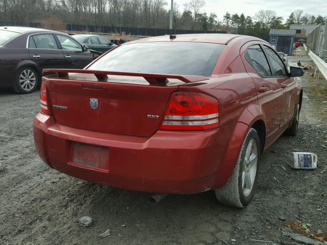 1B3LC56R48N131407 - 2008 DODGE AVENGER SX RED photo 4