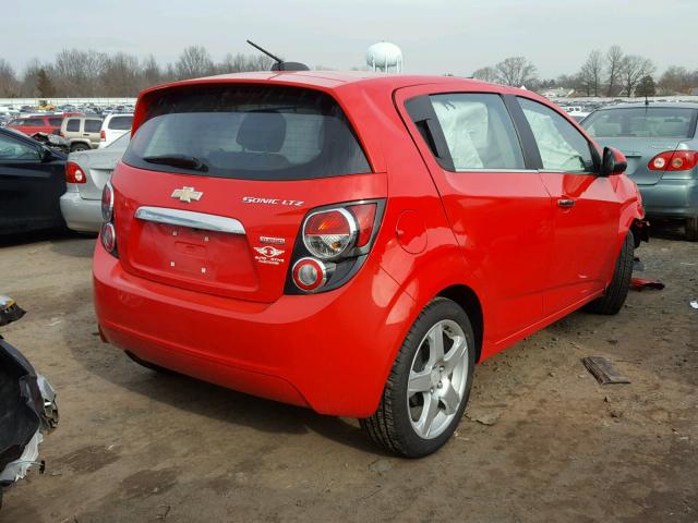 1G1JE6SBXF4208579 - 2015 CHEVROLET SONIC LTZ RED photo 4