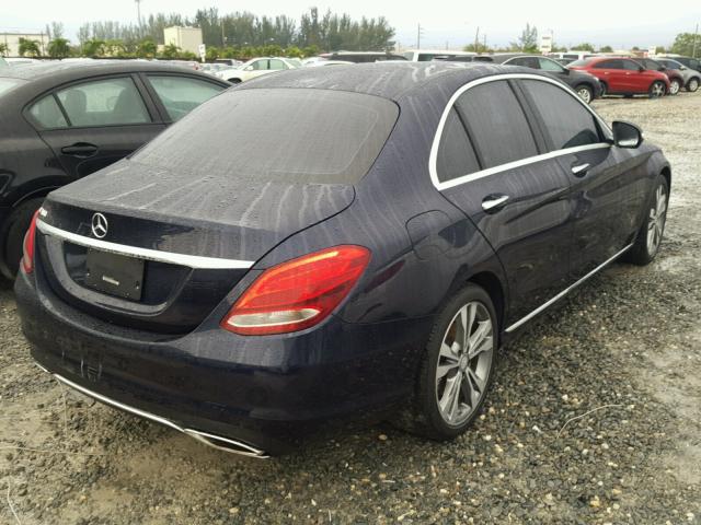 55SWF4JB2FU074772 - 2015 MERCEDES-BENZ C 300 BLUE photo 4