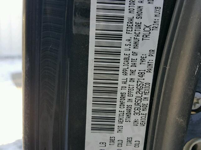 3C6UR5DL2HG571481 - 2017 RAM 2500 SLT BLACK photo 10