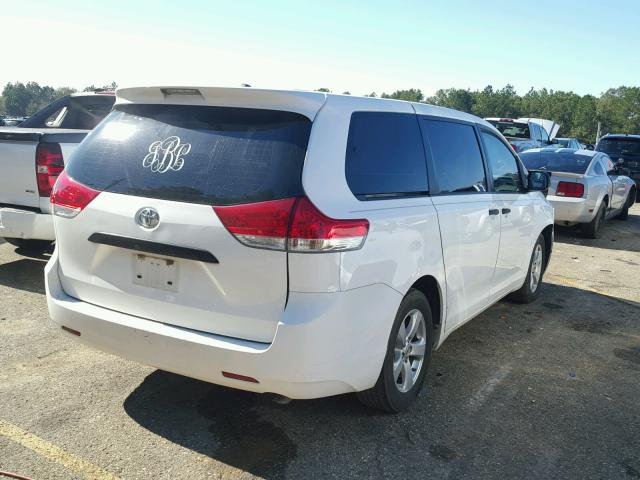 5TDZK3DC0CS254462 - 2012 TOYOTA SIENNA BAS WHITE photo 4