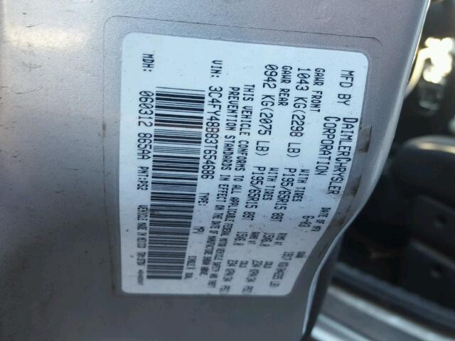 3C4FY48B83T654686 - 2003 CHRYSLER PT CRUISER GRAY photo 10