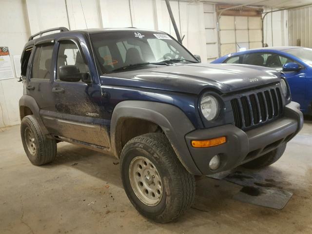 1J4GL48K14W235474 - 2004 JEEP LIBERTY SP BLUE photo 1