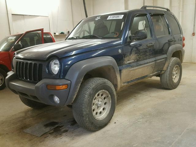 1J4GL48K14W235474 - 2004 JEEP LIBERTY SP BLUE photo 2