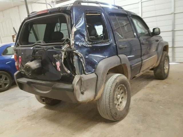 1J4GL48K14W235474 - 2004 JEEP LIBERTY SP BLUE photo 4