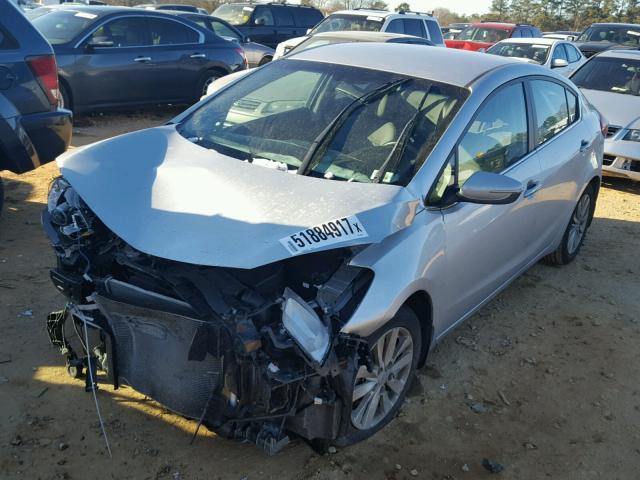 KNAFX4A84E5077107 - 2014 KIA FORTE EX SILVER photo 2