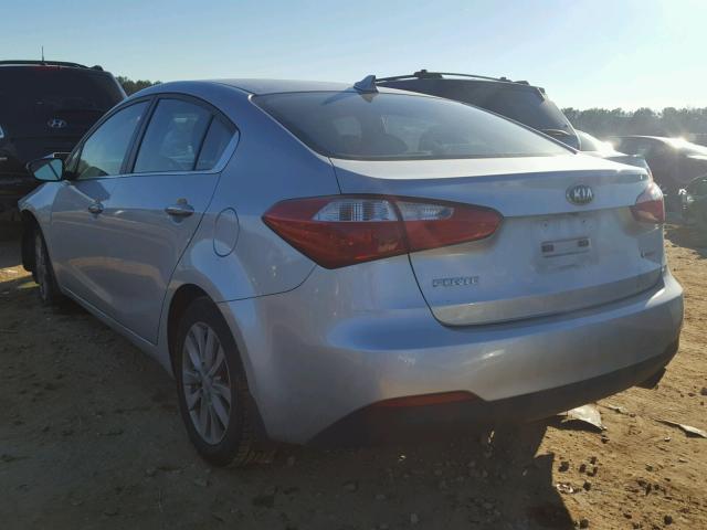 KNAFX4A84E5077107 - 2014 KIA FORTE EX SILVER photo 3