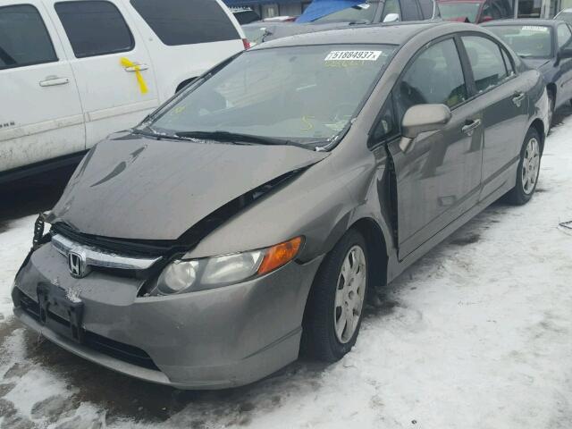 1HGFA15508L020262 - 2008 HONDA CIVIC LX BROWN photo 2