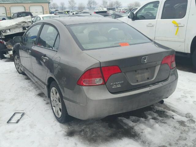 1HGFA15508L020262 - 2008 HONDA CIVIC LX BROWN photo 3