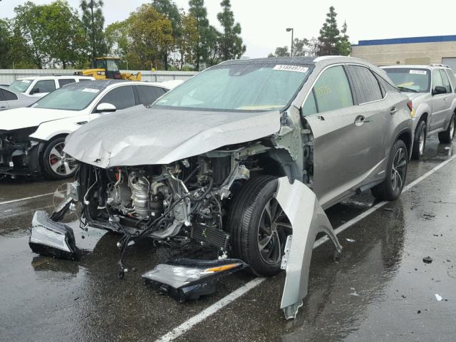 2T2BGMCA0HC008709 - 2017 LEXUS RX 450H GRAY photo 2