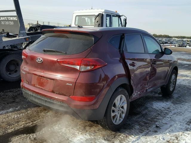 KM8J3CA43GU128942 - 2016 HYUNDAI TUCSON LIM BURGUNDY photo 4