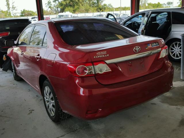 2T1BU4EE4CC862057 - 2012 TOYOTA COROLLA BA RED photo 3