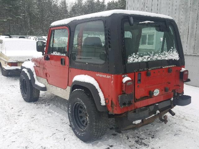 1J4FY19P2RP466262 - 1994 JEEP WRANGLER / RED photo 3