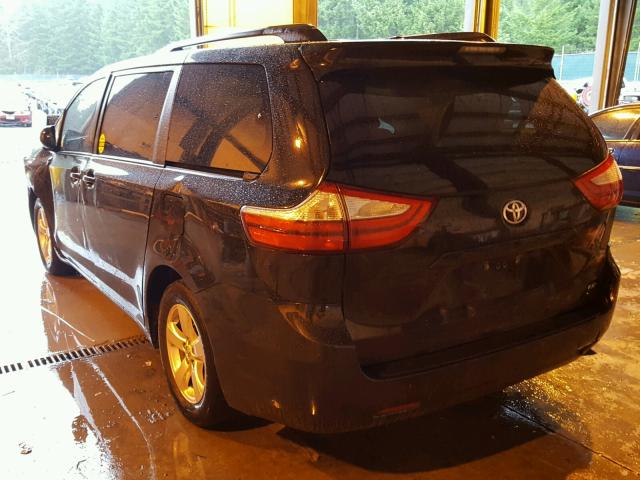 5TDKK3DCXFS611927 - 2015 TOYOTA SIENNA LE BLACK photo 3