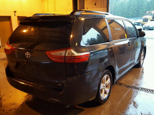 5TDKK3DCXFS611927 - 2015 TOYOTA SIENNA LE BLACK photo 4