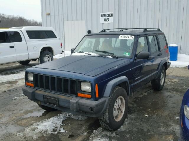 1J4FT28S0YL258106 - 2000 JEEP CHEROKEE S BLUE photo 2