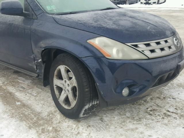 JN8AZ08W95W444456 - 2005 NISSAN MURANO SL BLUE photo 9