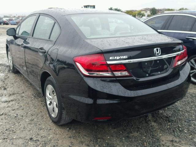 19XFB2F53DE090048 - 2013 HONDA CIVIC LX BLACK photo 3