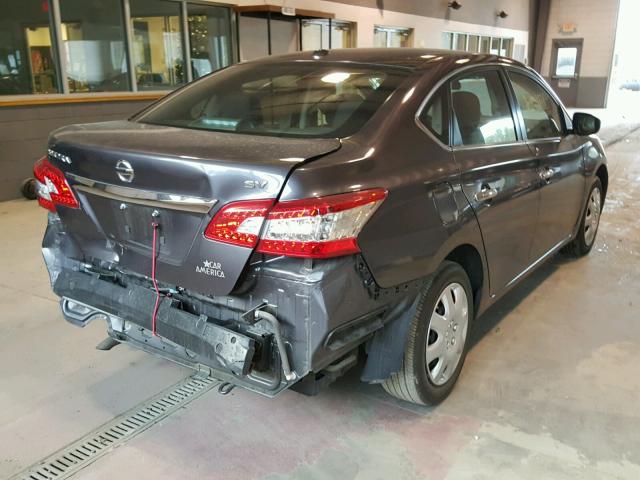 3N1AB7AP3FL659837 - 2015 NISSAN SENTRA S GRAY photo 4