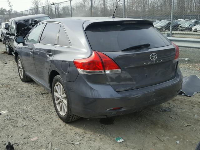 4T3ZE11A89U014985 - 2009 TOYOTA VENZA BASE GRAY photo 3