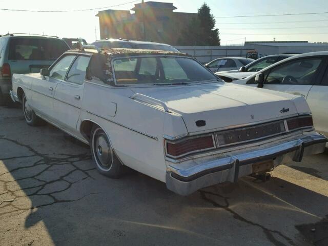 7Z63S624869 - 1977 MERCURY GRAN MARQ WHITE photo 3