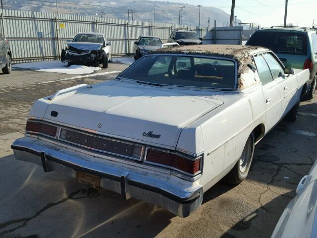 7Z63S624869 - 1977 MERCURY GRAN MARQ WHITE photo 4