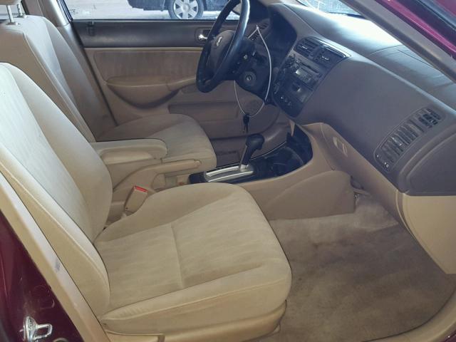 2HGES16563H624945 - 2003 HONDA CIVIC LX RED photo 5