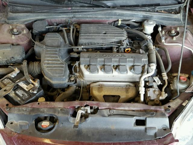 2HGES16563H624945 - 2003 HONDA CIVIC LX RED photo 7