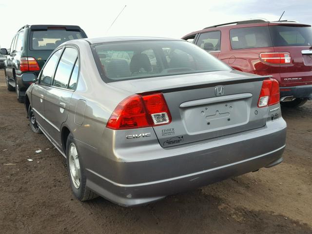 JHMES96674S005835 - 2004 HONDA CIVIC HYBR GRAY photo 3