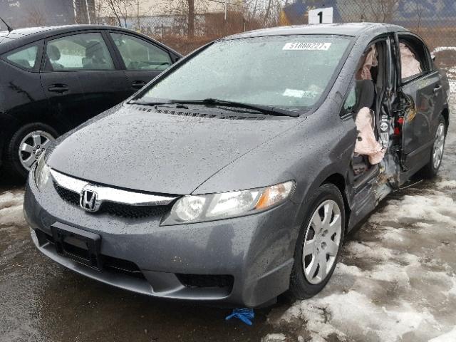 2HGFA1F51AH310754 - 2010 HONDA CIVIC LX GRAY photo 2