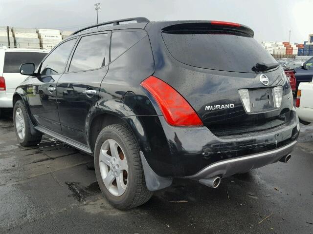 JN8AZ08T74W210515 - 2004 NISSAN MURANO SL BLACK photo 3